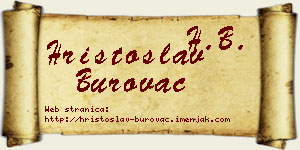Hristoslav Burovac vizit kartica